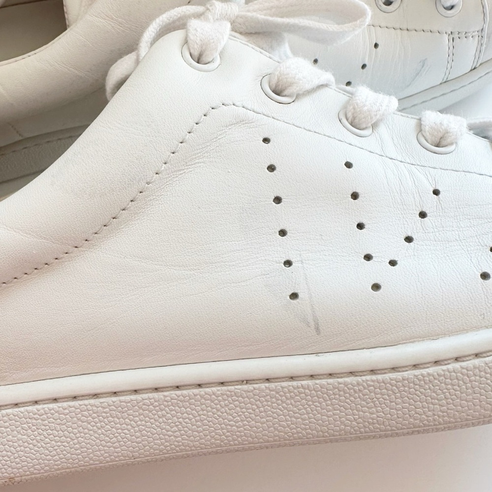 Vince Varin Leather Low-Top Sneaker in White Woodsmoke 9/39 - Picture 9 of 10